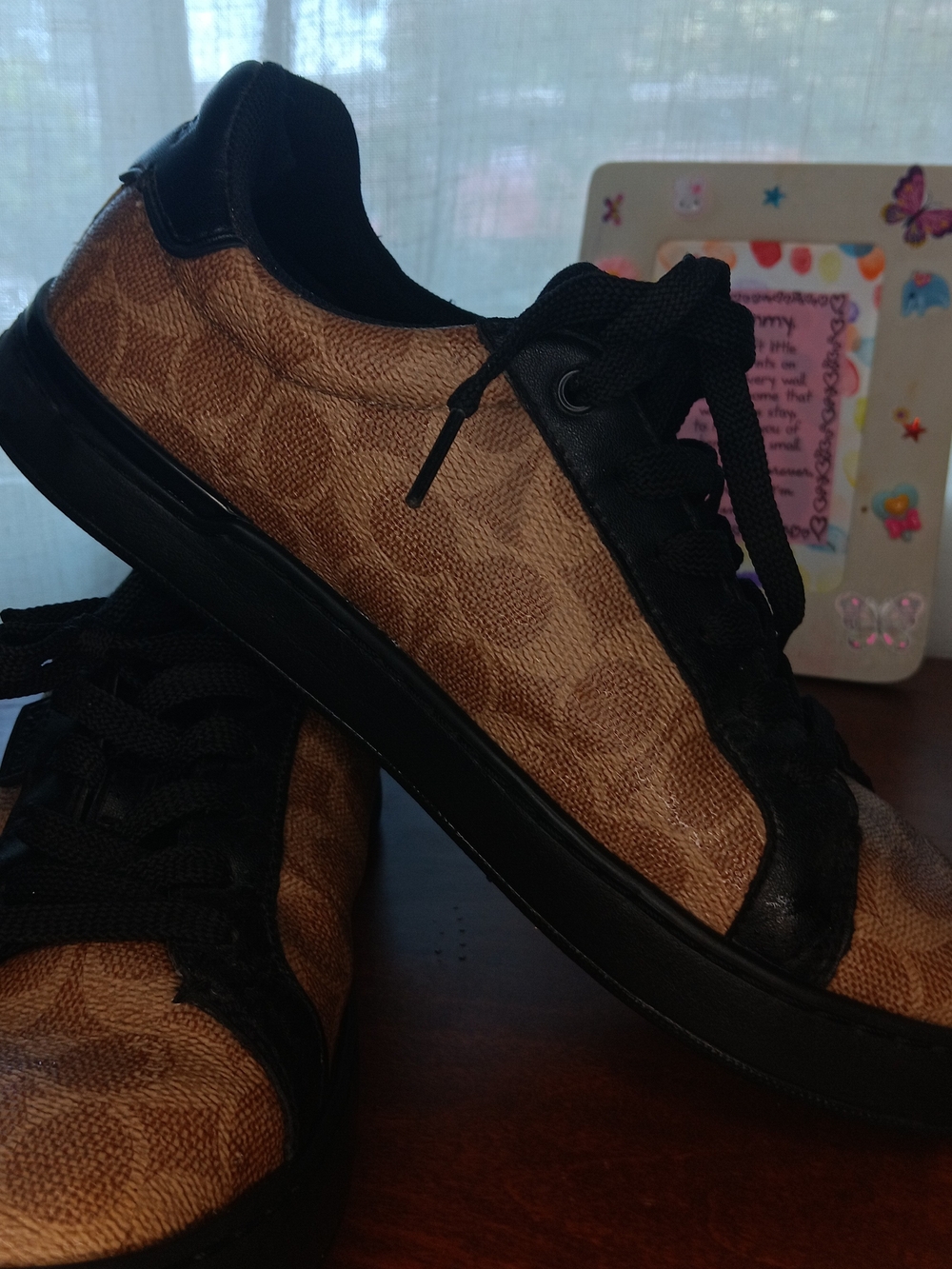 Coach Signature Canvas Low-Top Sneakers in Brown and Black